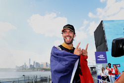 Jean-Eric Vergne, Techeetah, celebrates on the podium after winning the championship