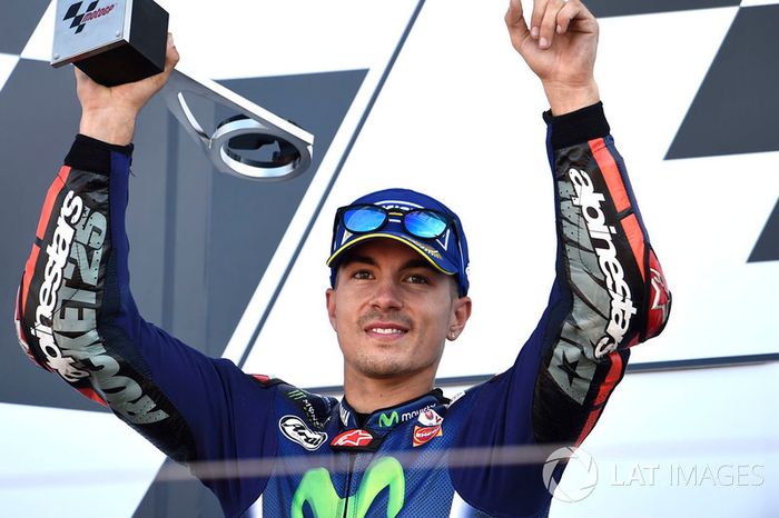 Podio: segundo lugar Maverick Viñales, Yamaha Factory Racing