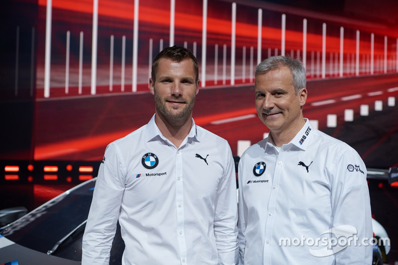 Martin Tomczyk and Jens Marquardt, BMW Motorsport Director with BMW M8 GTE