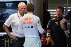 Dr Helmut Marko, Red Bull Motorsport Consultant, Max Verstappen, Red Bull Racing,Christian Horner, Red Bull Racing Team Principal