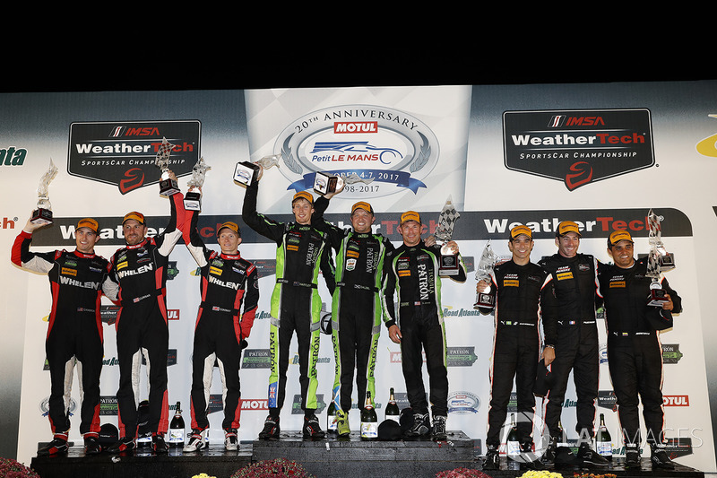 P podium: winners Scott Sharp, Ryan Dalziel, Brendon Hartley, Tequila Patrón ESM, second place Eric 