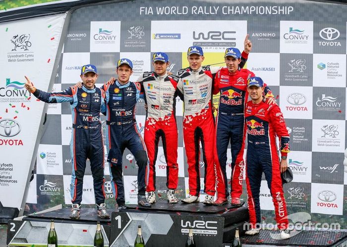 Ott Tänak, Martin Järveoja, Thierry Neuville, Nicolas Gilsoul,  Sébastien Ogier, Julien Ingrassia