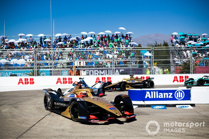 Jean-Eric Vergne, DS TECHEETAH, DS E-Tense FE19 Antonio Felix da Costa, BMW i Andretti Motorsport, BMW iFE.18, Andre Lotterer, DS TECHEETAH, DS E-Tense FE19 