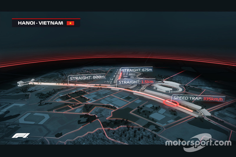 Images informatiques du circuit GP du Vietnam à Hanoï