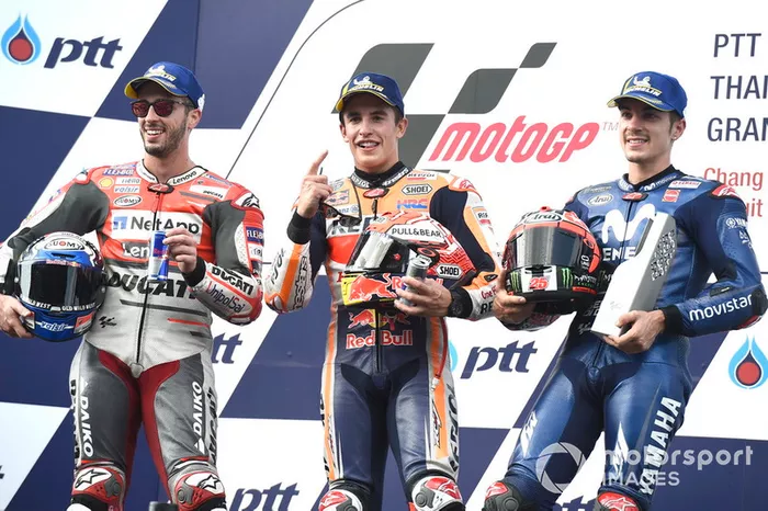 Podio: 1º Marc Márquez, 2º Andrea Dovizioso, 3º Maverick Viñales