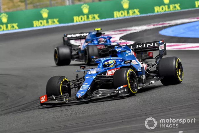 Fernando Alonso, Alpine A521, Esteban Ocon, Alpine A521