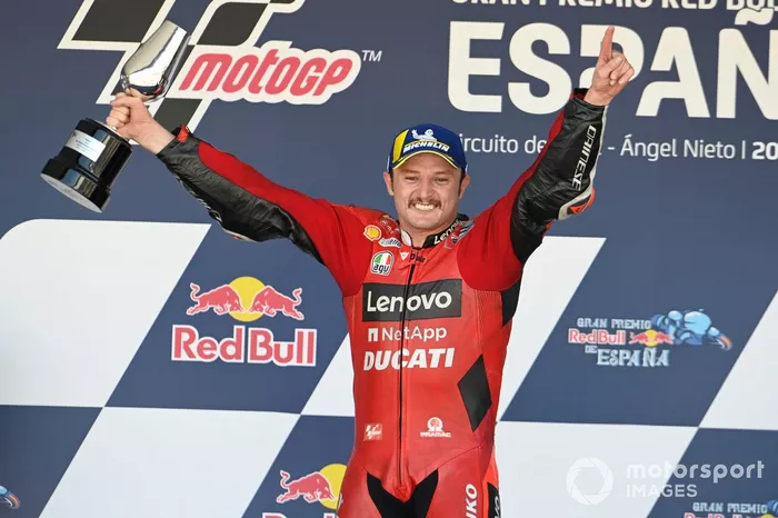 Il podio:  Jack Miller, Ducati Team vince il GP di Spagna