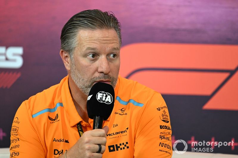 Zak Brown, CEO, McLaren Racing, in the Team Principals Press Conference