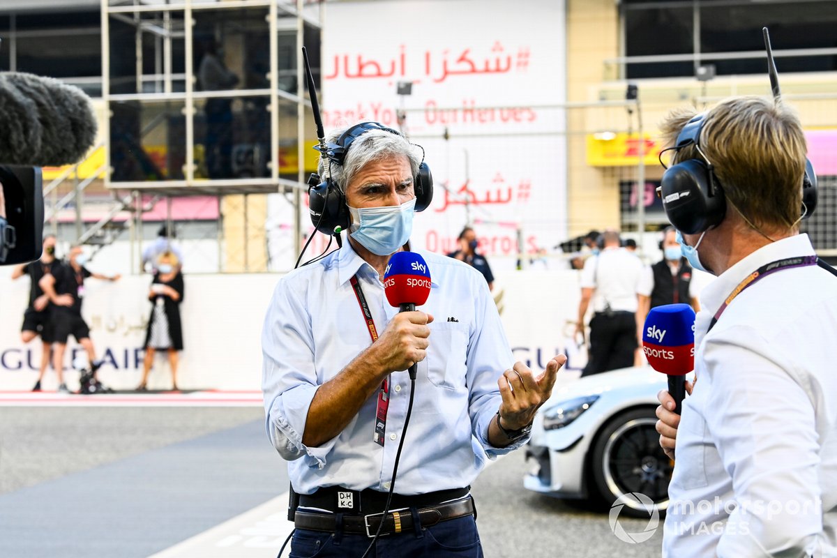 Damon Hill, Sky TV, and Simon Lazenby, Sky TV