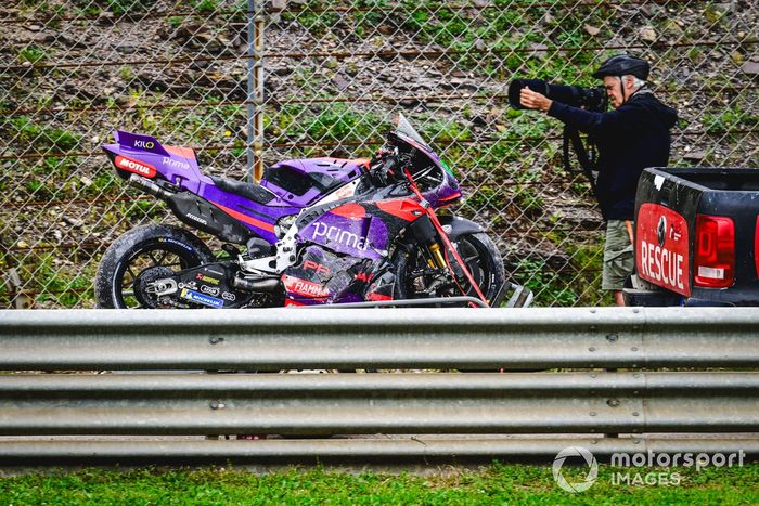 Franco Morbidelli, Pramac Racing, moto incidentata