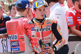 Pole sitter Marc Marquez, Repsol Honda Team, third place Jorge Lorenzo, Ducati Team