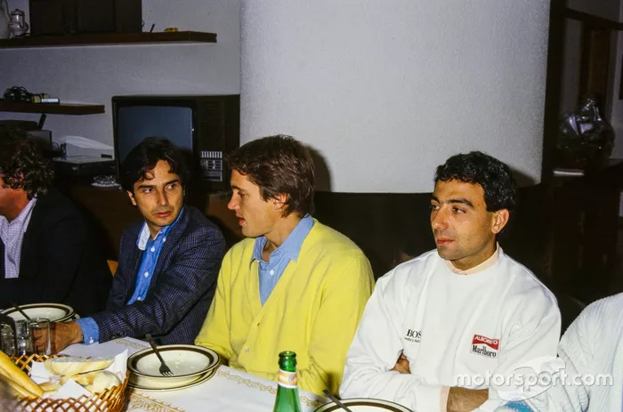 Nelson Piquet, Brabham, Eddie Cheever, Benetton y Michele Alboreto, Ferrari