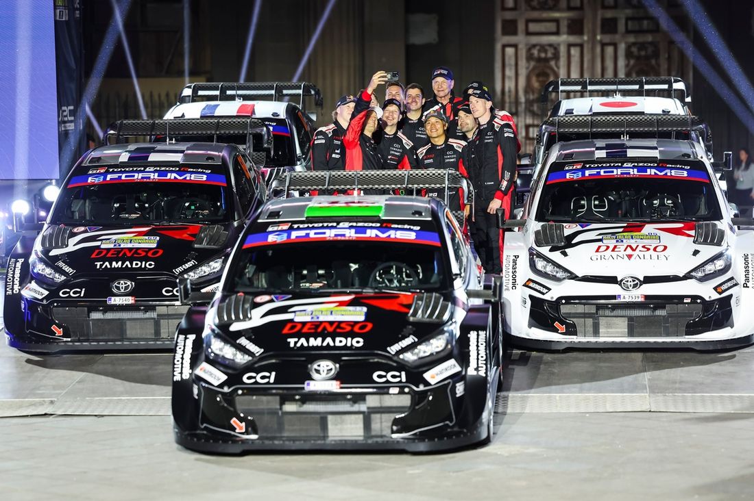 Elfyn Evans, Scott Martin, Toyota Gazoo Racing WRT Toyota GR Yaris Rally1, Kalle Rovanperä, Jonne Halttunen, Toyota Gazoo Racing WRT Toyota GR Yaris Rally1, Sami Pajari, Marko Salminen, Toyota Gazoo Racing WRT Toyota GR Yaris Rally1, Sébastien Ogier, Vinc