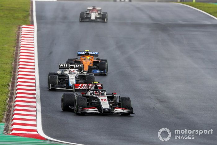Kevin Magnussen, Haas VF-20, George Russell, Williams FW43, Lando Norris, McLaren MCL35