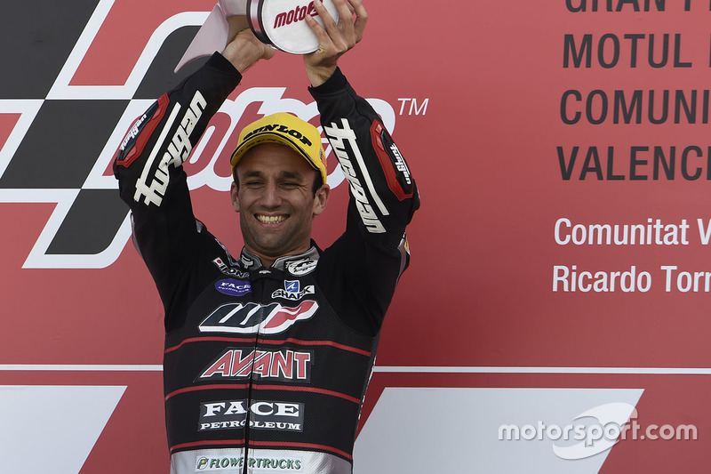 Podium : le vainqueur Johann Zarco, Ajo Motorsport