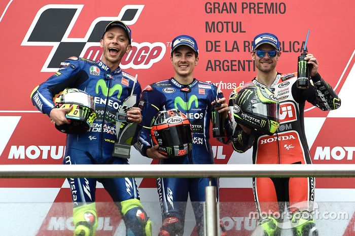 Podio: Valentino Rossi, Yamaha Factory Racing, Maverick Viñales, Yamaha Factory Racing, Cal Crutchlow, Team LCR Honda