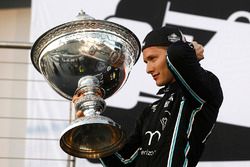 2017 champion Josef Newgarden, Team Penske Chevrolet celebrates with the Astor Cup on the podium