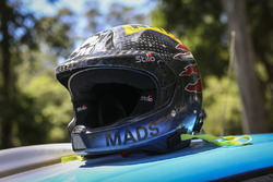 Le casque de Mads Østberg, M-Sport Ford Fiesta WRC