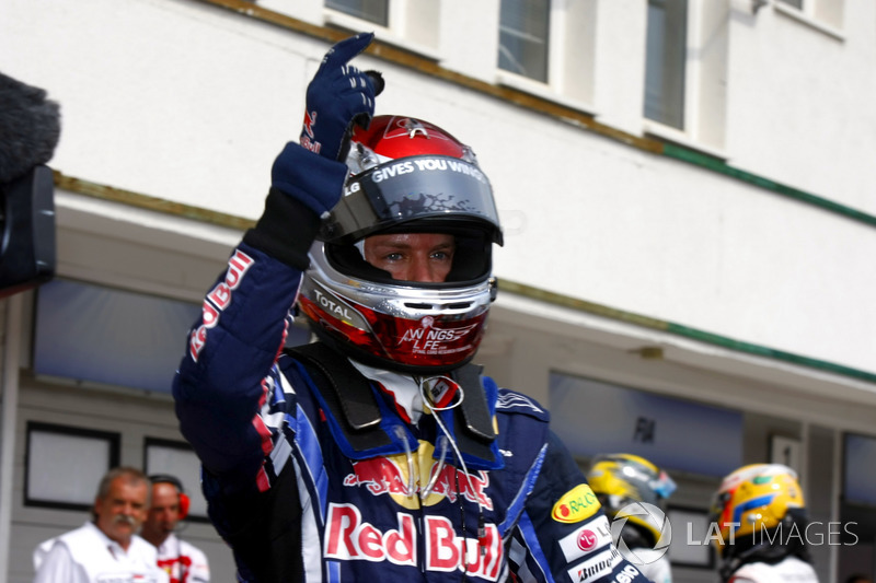 Sebastian Vettel, Red Bull Racing celebrates his pole position