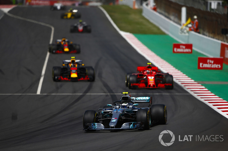 Valtteri Bottas, Mercedes AMG F1 W09, Kimi Raikkonen, Ferrari SF71H, Max Verstappen, Red Bull Racing RB14 e Daniel Ricciardo, Red Bull Racing RB14