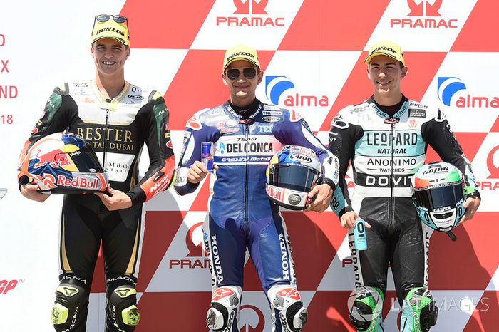 Poleman Jorge Martin, Del Conca Gresini Racing Moto3, segundo Marcos Ramirez, Bester Capital Dubai, tercero Enea Bastianini, Leopard Racing