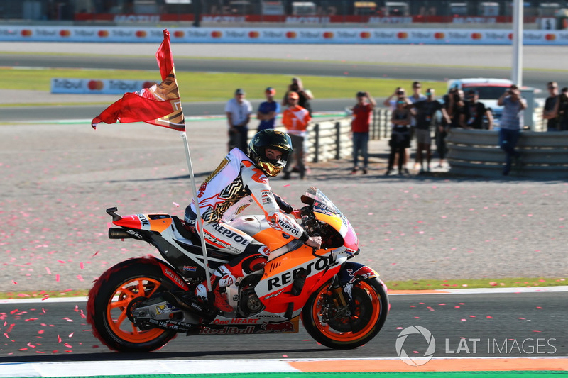 World champion Marc Marquez, Repsol Honda Team celebrate