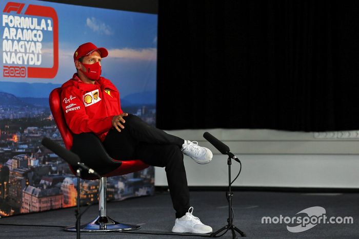 Sebastian Vettel, Ferrari en la conferencia de prensa
