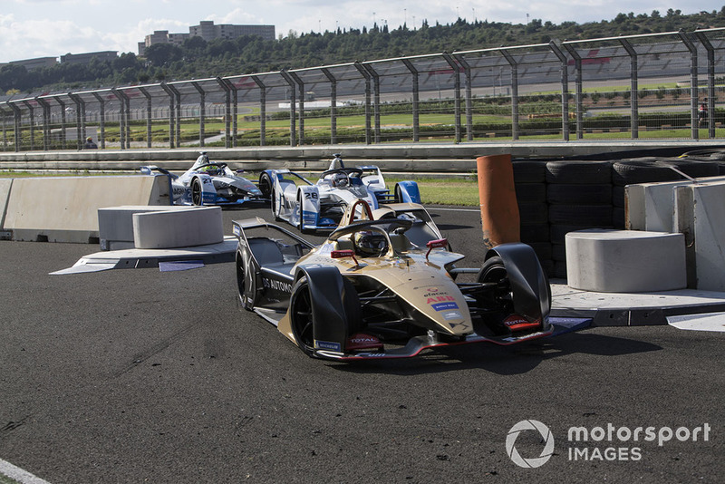 Jean-Eric Vergne, DS TECHEETAH, DS E-Tense FE19, Alexander Sims BMW I Andretti Motorsports, BMW iFE.18 and Antonio Felix da Costa, BMW I Andretti Motorsports, BMW iFE.18