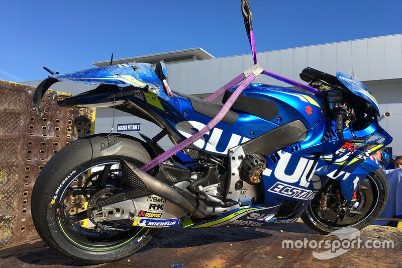 Мотоцикл Хоана Міра, Team Suzuki MotoGP, після аварії