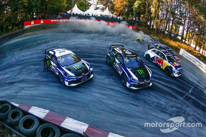 Johan Kristoffersson, PSRX Volkswagen Sweden, Petter Solberg, PSRX Volkswagen Sweden, Andreas Bakkerud, EKS Audi Sport