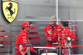 Maurizio Arrivabene, Ferrari Team Principal with Kimi Raikkonen, Ferrari and Sebastian Vettel, Ferrari