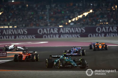 Fernando Alonso, Aston Martin AMR23, Charles Leclerc, Ferrari SF-23, Esteban Ocon, Alpine A523