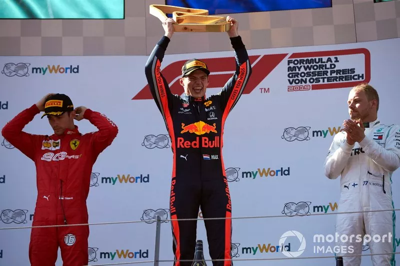 3 Austria 2019: Max Verstappen, Charles Leclerc, Valtteri Bottas
