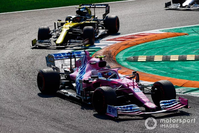 Lance Stroll, Racing Point RP20, Esteban Ocon, Renault F1 Team R.S.20