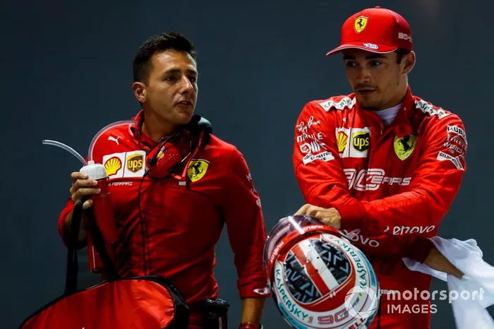 Pole sitter Charles Leclerc, Ferrari