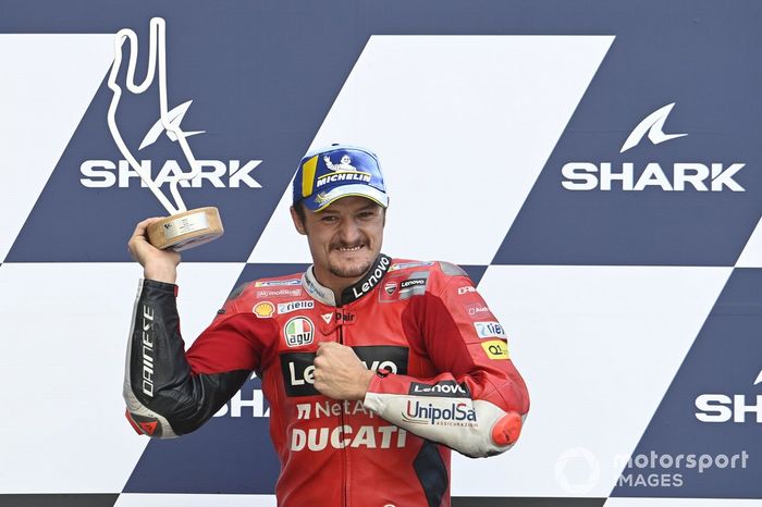 Podio: ganador de la carrera Jack Miller, Ducati