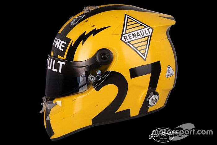 Casco de Nico Hulkenberg, Renault F1 Team, para el GP de China