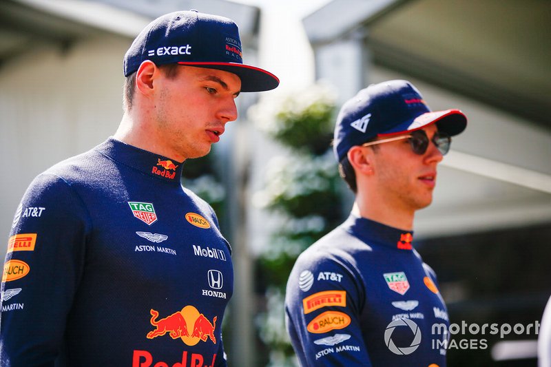 Max Verstappen, Red Bull Racing, and Pierre Gasly, Red Bull Racing