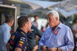 Christian Horner, Red Bull Racing Team Principal and Lawrence Stroll