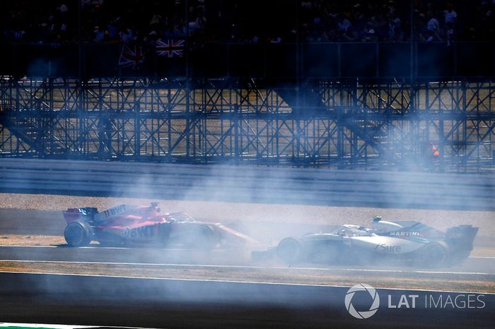 Sergio Perez, Force India VJM11, accidente Sergey Sirotkin, Williams FW41,