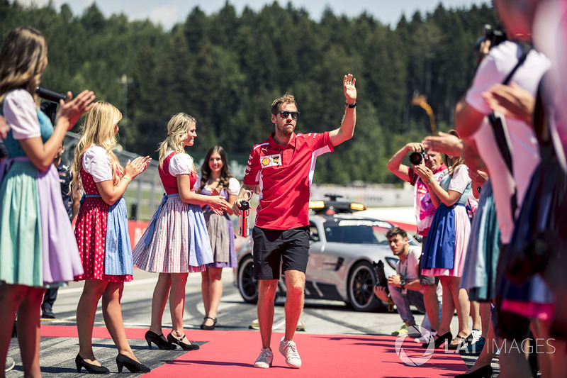 Sebastian Vettel, Ferrari on the drivers parade
