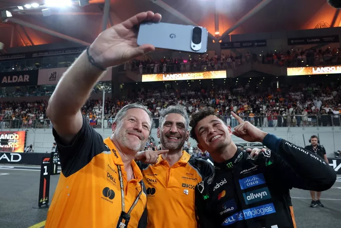 Lando Norris, McLaren, Andrea Stella, McLaren, Zak Brown