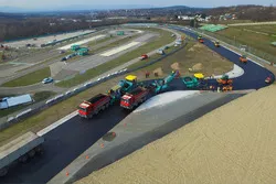 Repaving work on the Hungaroring