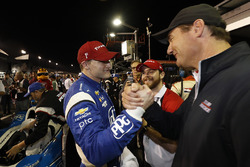 Race winner Josef Newgarden, Team Penske Chevrolet, Tim Cindric