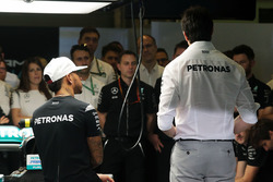 Lewis Hamilton, Mercedes AMG F1 and Toto Wolff, Mercedes AMG F1 Shareholder and Executive Director a