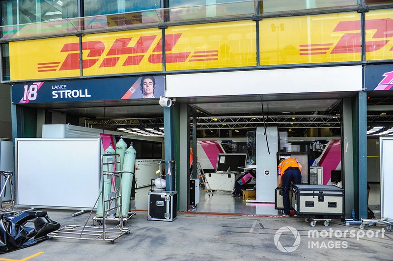 Set up in progress in the pitlane