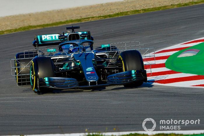 Valtteri Bottas, Mercedes AMG F1 W10, con sensores aerodinámicos
