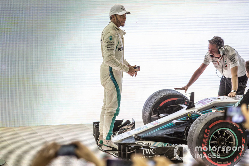 Lewis Hamilton, Mercedes AMG F1 celebrates in Parc Ferme 