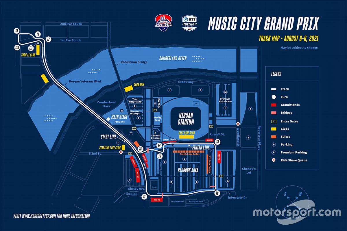 Mappa del tracciato del Music City Grand Prix