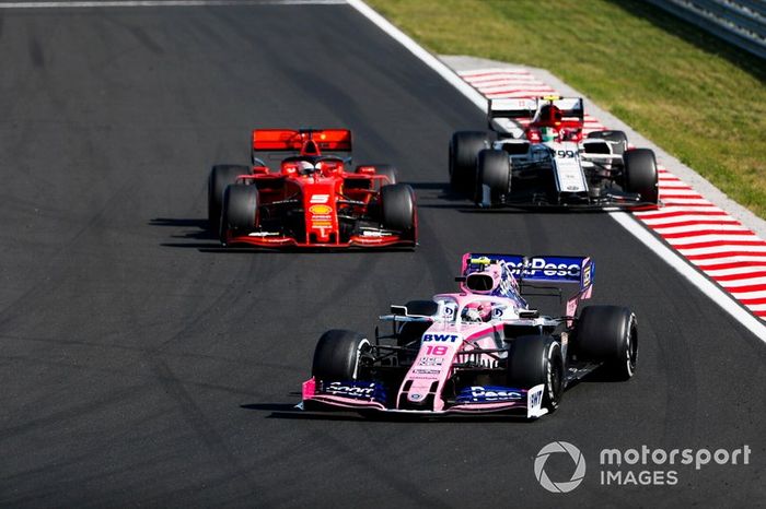 Lance Stroll, Racing Point RP19, Sebastian Vettel, Ferrari SF90, Antonio Giovinazzi, Alfa Romeo Racing C38